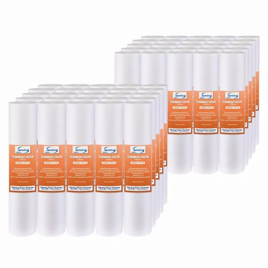 Water Filters * | Replacement Water Filters Ispring 10 Micron 10 In. X 2.5 In. Sediment Filter Cartridges (Pack Of 50)