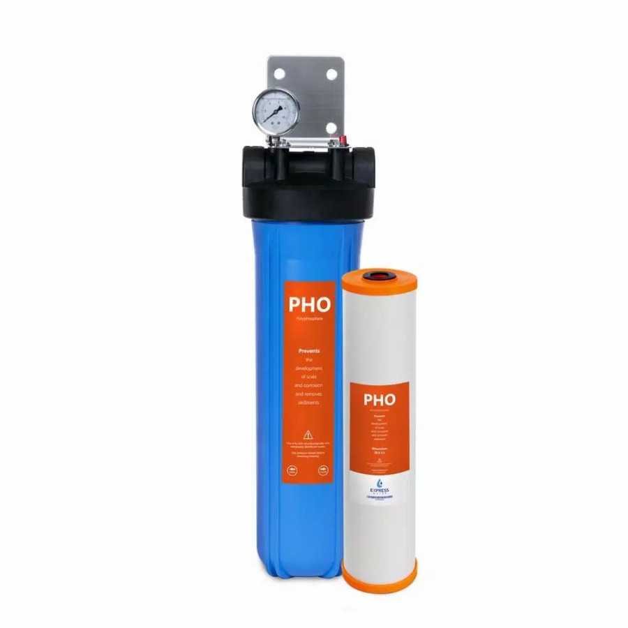 Water Filters * | Water Filtration Systems Express Water 1-Stage Whole House Water Filtration System Anti Scale Home Filter With Pressure Gauge, Easy Release, 1 In. Connection