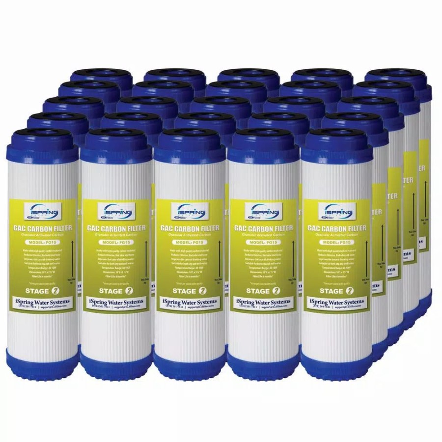Water Filters * | Water Filtration Systems Ispring Littlewell 5 Micron 2.5 In. X 10 In. Granular Activated Filter Cartridge (25-Pack)