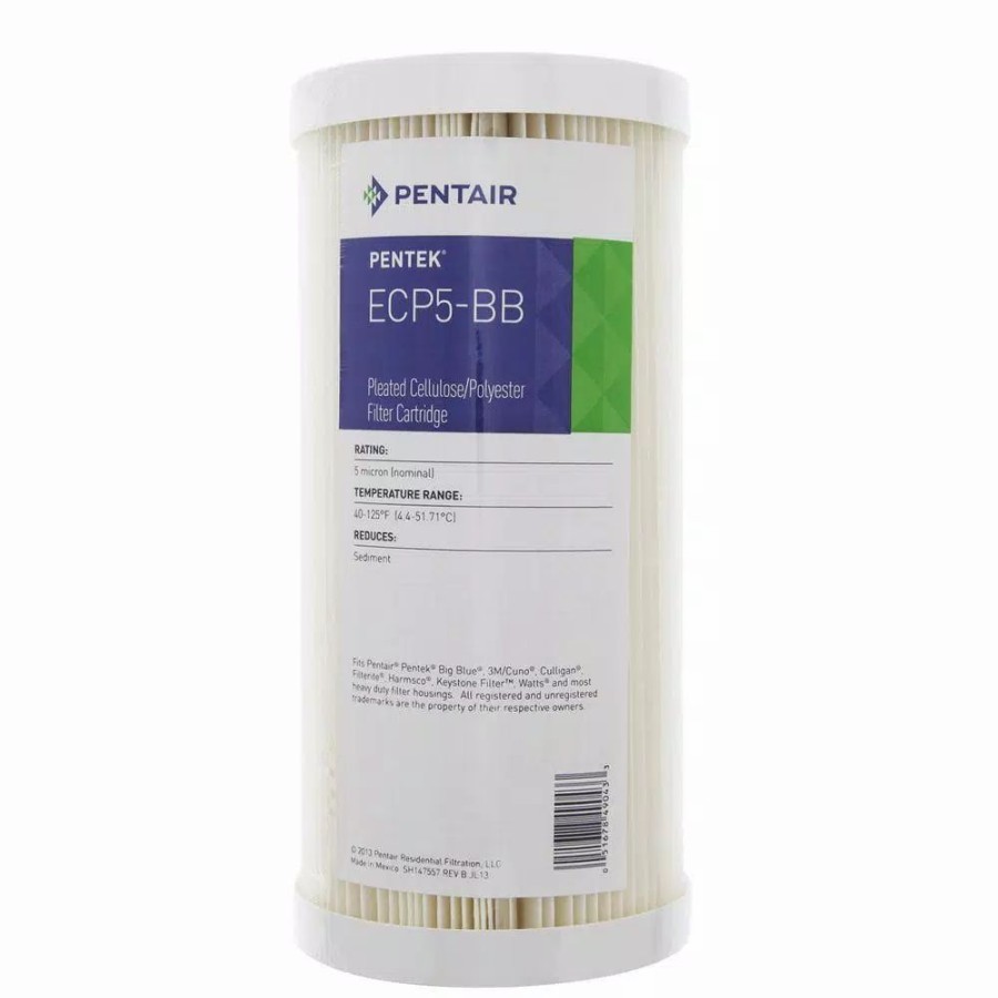 Water Filters * | Replacement Water Filters Pentek Ecp5-Bb 9-3/4 In. X 4-1/2 In. Pleated Sediment Water Filter