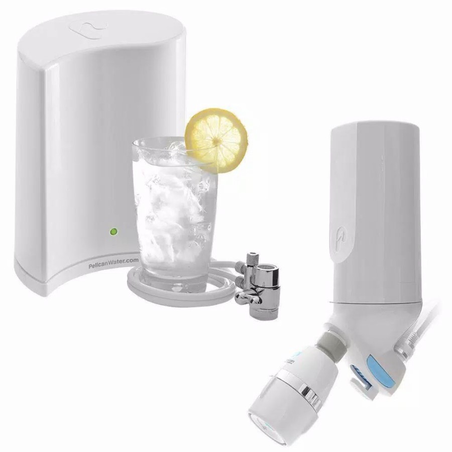Water Filters * | Water Filtration Systems Pelican Water Premium Shower And Drinking Water Purification Counter Top Filtration System Combo