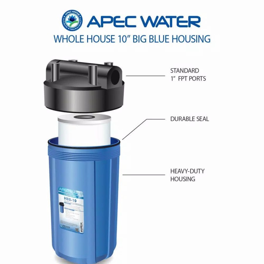 Water Filters * | Water Filter Parts Apec Water Systems 10 In. Big Blue Housing For Basic Whole House Water Filter System