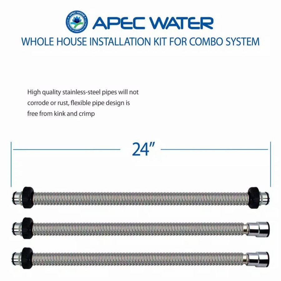 Water Filters * | Water Softeners Apec Water Systems Apec Whole House System Dual Tank Installation Kit For Water Filter And Water Softener Combo System