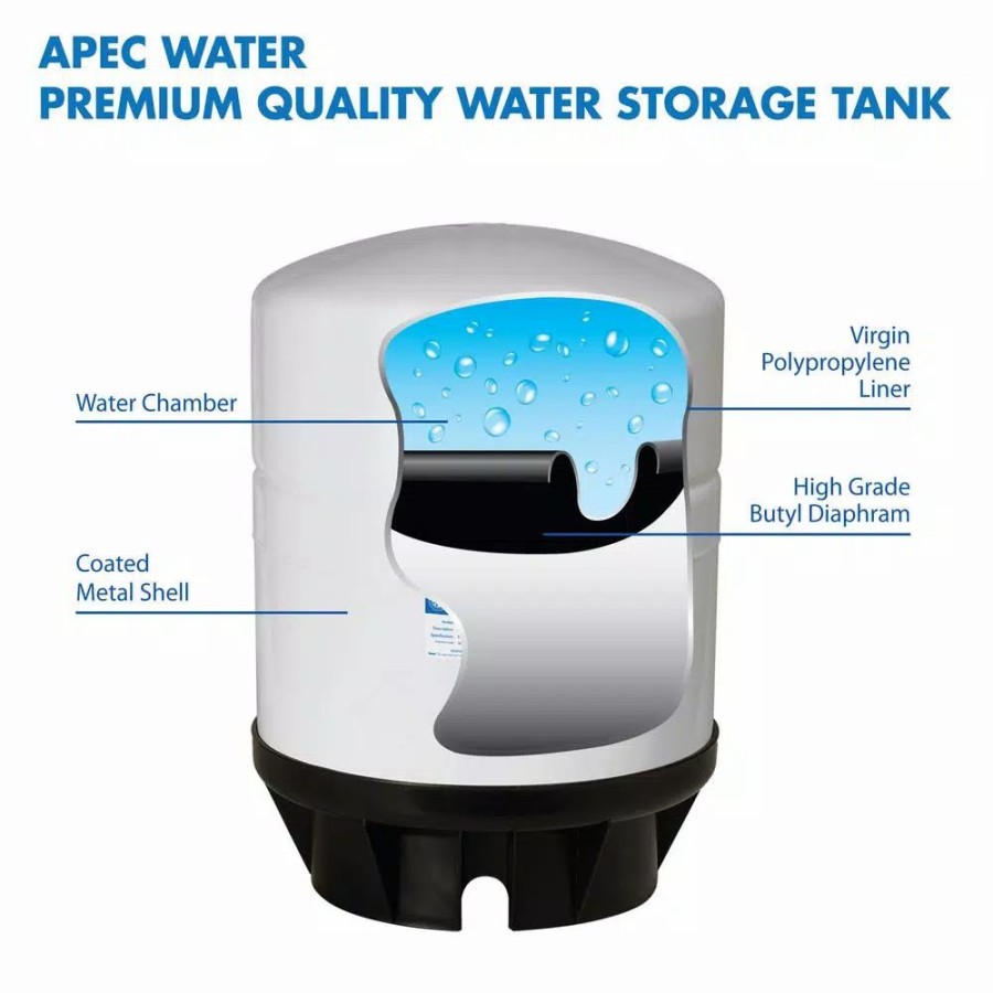 Water Filters * | Water Filter Parts Apec Water Systems 20 Gal. Pre-Pressurized Residential Reverse Osmosis Drinking Water Storage Tank