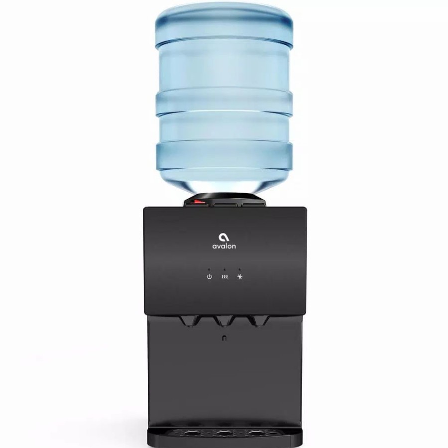 Water Filters * | Water Dispensers Avalon Avalon Premium 3 Temperature Top Loading Countertop Water Cooler Dispenser With Child Safety Lock- Black Stainless Steel