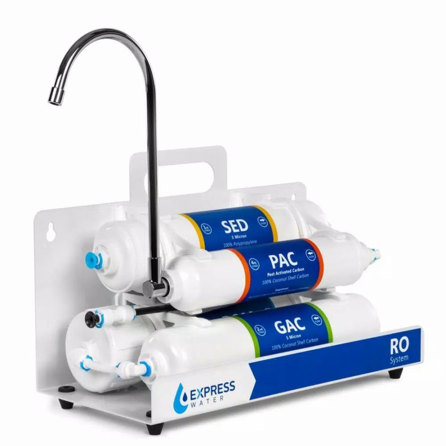 Water Filters * | Water Filtration Systems Express Water Express Water Countertop Reverse Osmosis Water Filtration System 4 Stage Ro Water Filter With Faucet