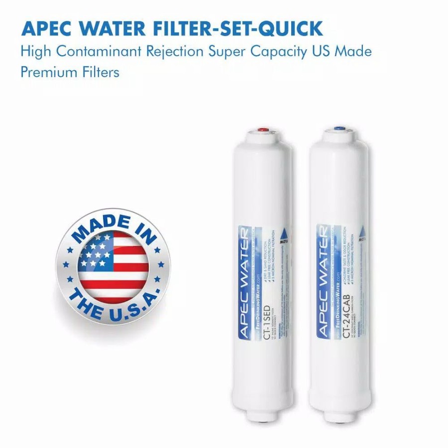 Water Filters * | Replacement Water Filters Apec Water Systems Ultimate 10 In. Quick Connect Under Counter Reverse Osmosis Replacement Pre-Filter Set For Ro-Quick90 Stage 1-2