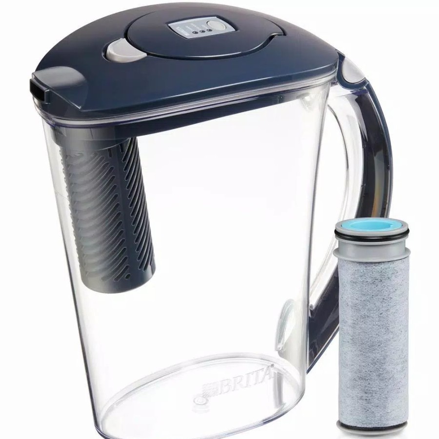 Water Filters * | Water Filter Pitchers Brita Stream Rapids 10-Cup Filter As You Pour Water Filter Pitcher In Carbon Gray, Bpa Free