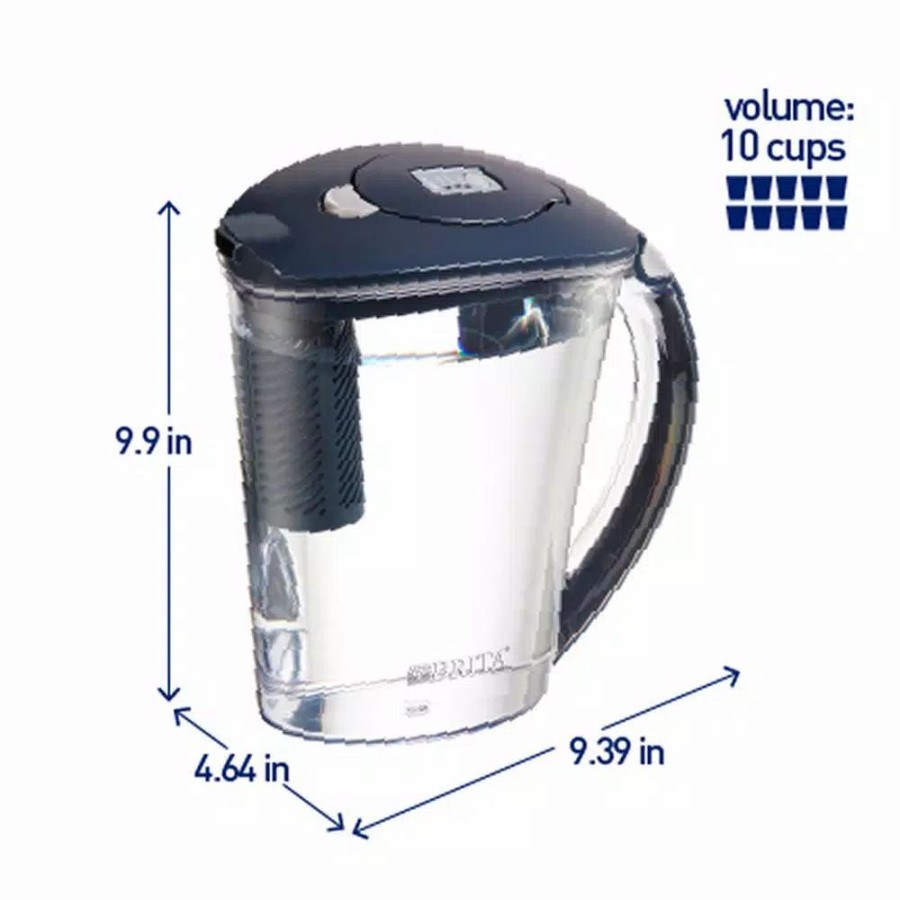 Water Filters * | Water Filter Pitchers Brita Stream Rapids 10-Cup Filter As You Pour Water Filter Pitcher In Carbon Gray, Bpa Free