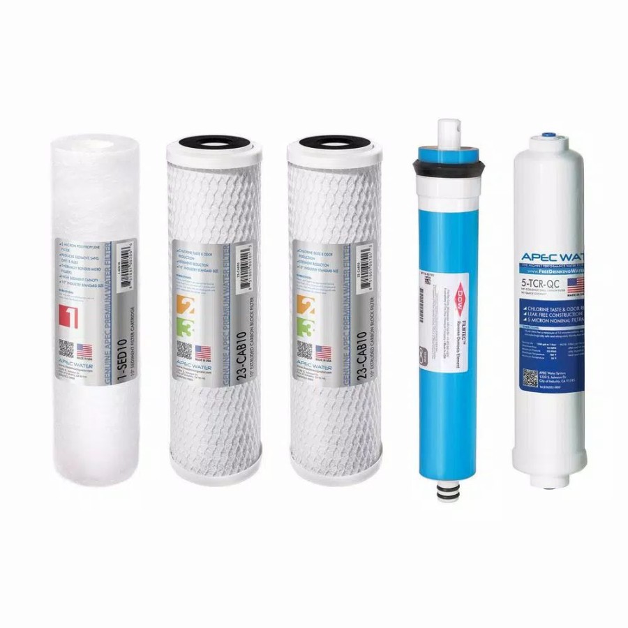 Water Filters * | Replacement Water Filters Apec Water Systems Ultimate Complete Replacement Filter Set For 90 Gpd High Flow 5-Stage Systems