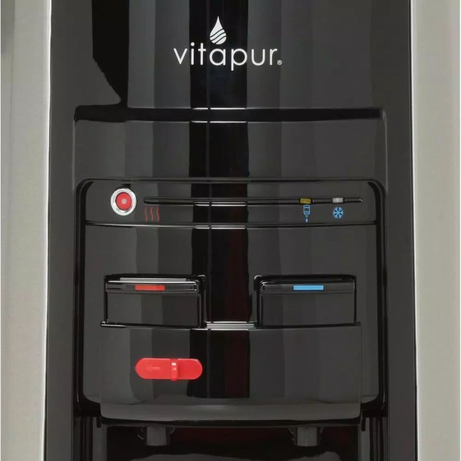 Water Filters * | Water Dispensers Vitapur 3-5 Gal. Hot/Room/Cold Temperature Top Load Water Cooler Dispenser With Kettle Feature In Stainless Steel/Black