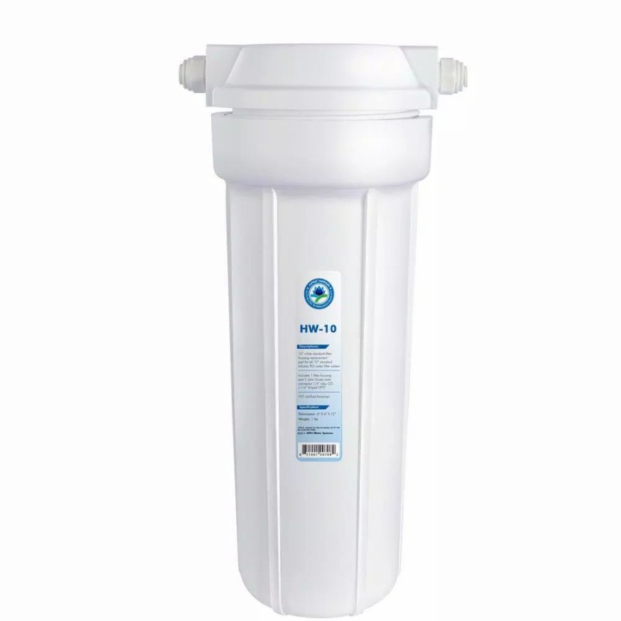 Water Filters * | Water Filter Parts Apec Water Systems 10 In. White Industry Standard Filter Housing With 1/4 In. John Guest Quick Connect Fittings