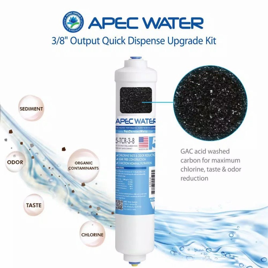 Water Filters * | Replacement Water Filters Apec Water Systems 3/8 In. Output Quicker Dispense Upgrade Kit For Under Sink Reverse Osmosis Water Filtration System