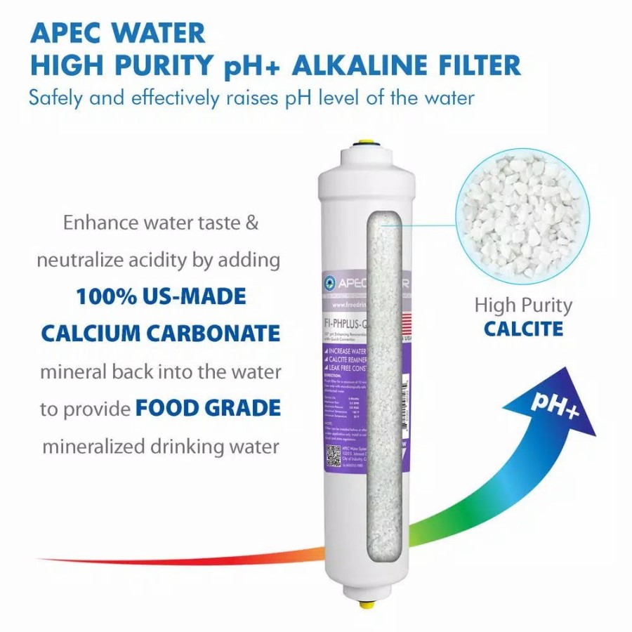 Water Filters * | Replacement Water Filters Apec Water Systems Ultimate 10 In. Calcium Carbonate Alkaline Filter Kit With 3/8 In. Quick Connect