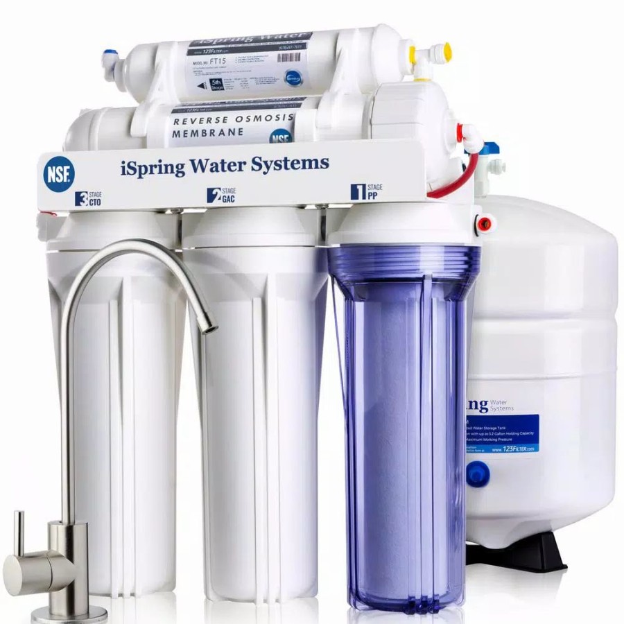 Water Filters * | Water Filtration Systems Ispring Rcc7 5-Stage Under Sink Reverse Osmosis Drinking Water Filtration System With Quality Filters, 75 Gpd, Nsf Certified