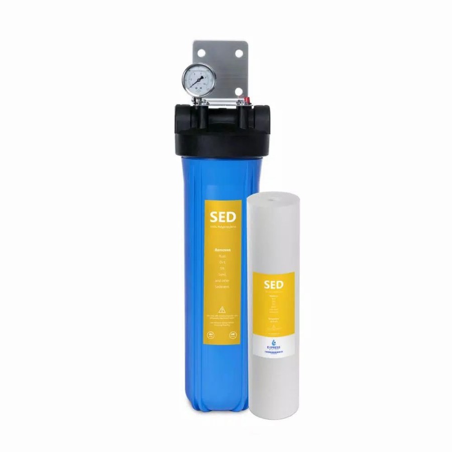 Water Filters * | Water Filtration Systems Express Water 1-Stage Whole House Water Filtration System Sediment Filter Includes Pressure Gauge, Easy Release, 1 In. Connections