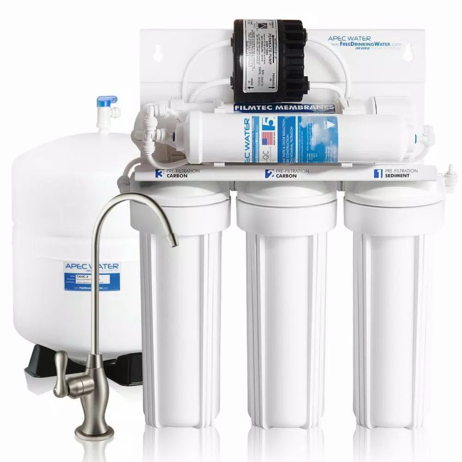 Water Filters * | Water Filtration Systems Apec Water Systems Ultimate Premium Quality Permeate Pumped Under-Sink Ro Drinking Water System For Low Water Pressure Home