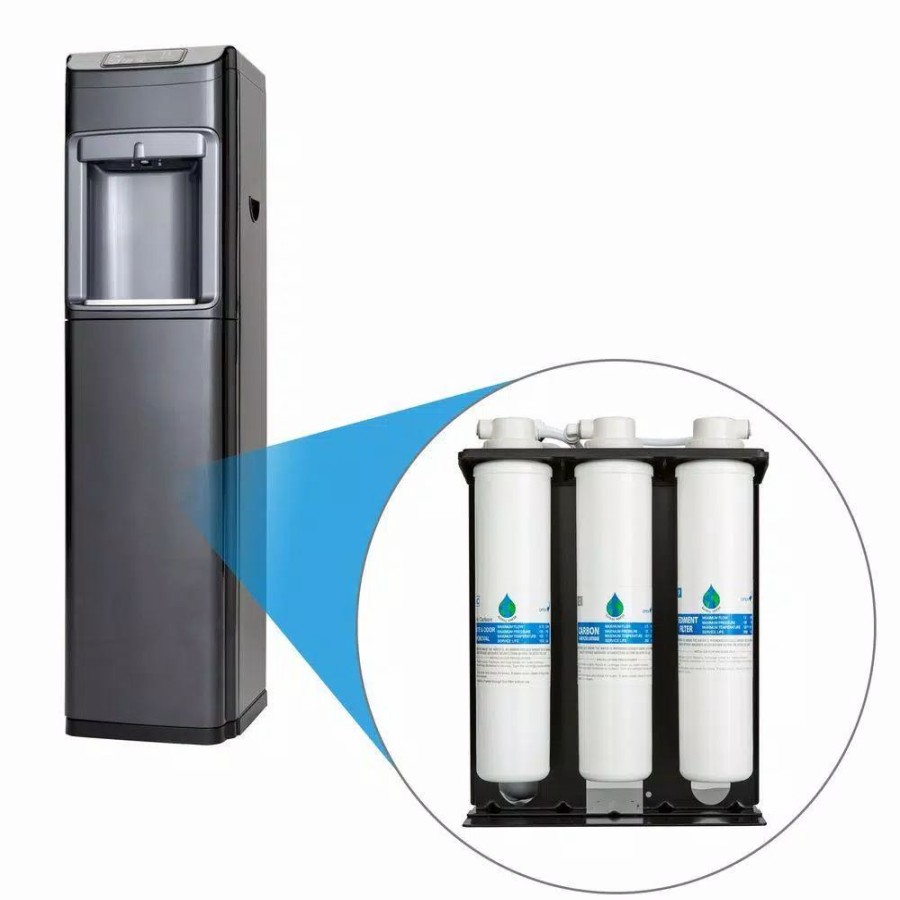 Water Filters * | Water Dispensers Global Water Bluline Hot, Cold And Ambient Bottleless Water Cooler With 4-Stage Reverse Osmosis Filtration