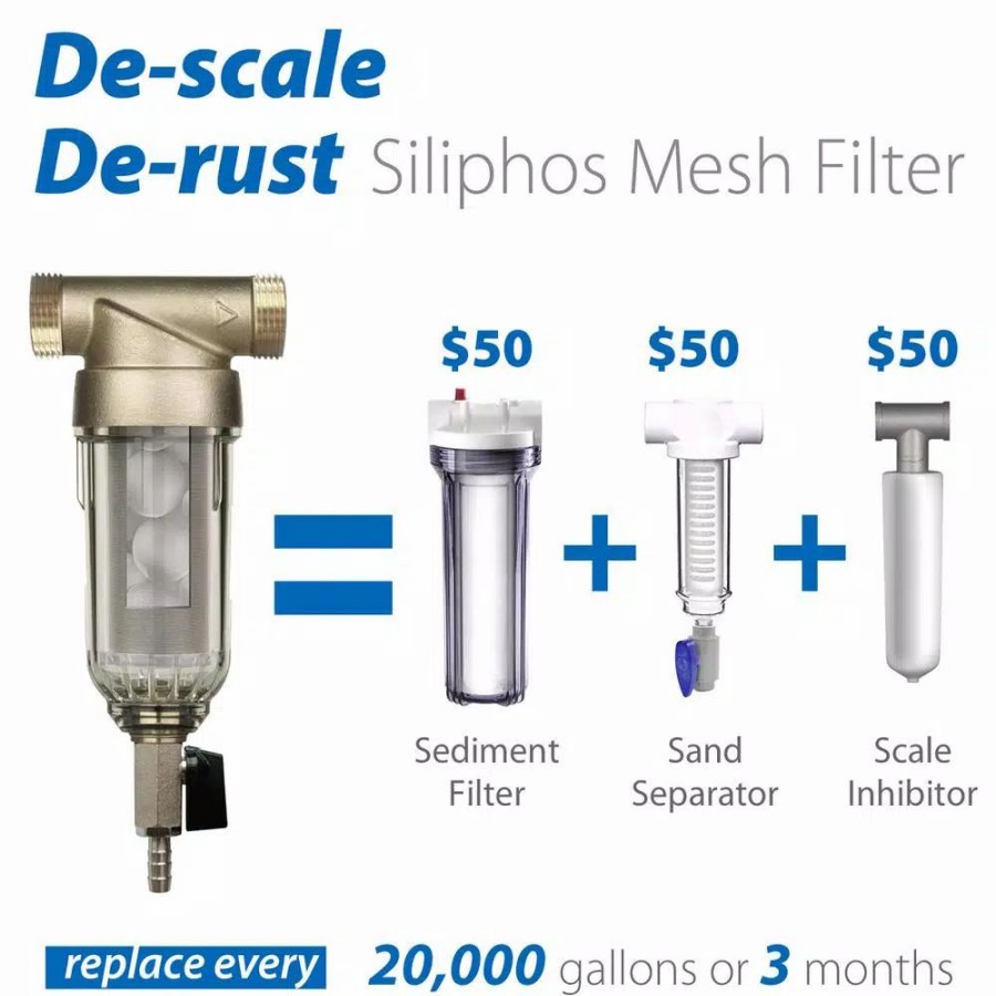 Water Filters * | Replacement Water Filters Ispring Fwsp50Sl Spin Down Sediment Filter With Siliphos Replacement Screen