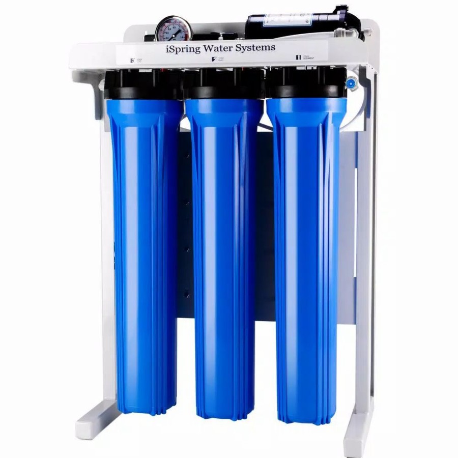 Water Filters * | Water Filtration Systems Ispring Workhorse 300 Gpd Commercial Grade Reverse Osmosis Water Filtration System W/ Booster Pump And Oversized Pre Ro Filters