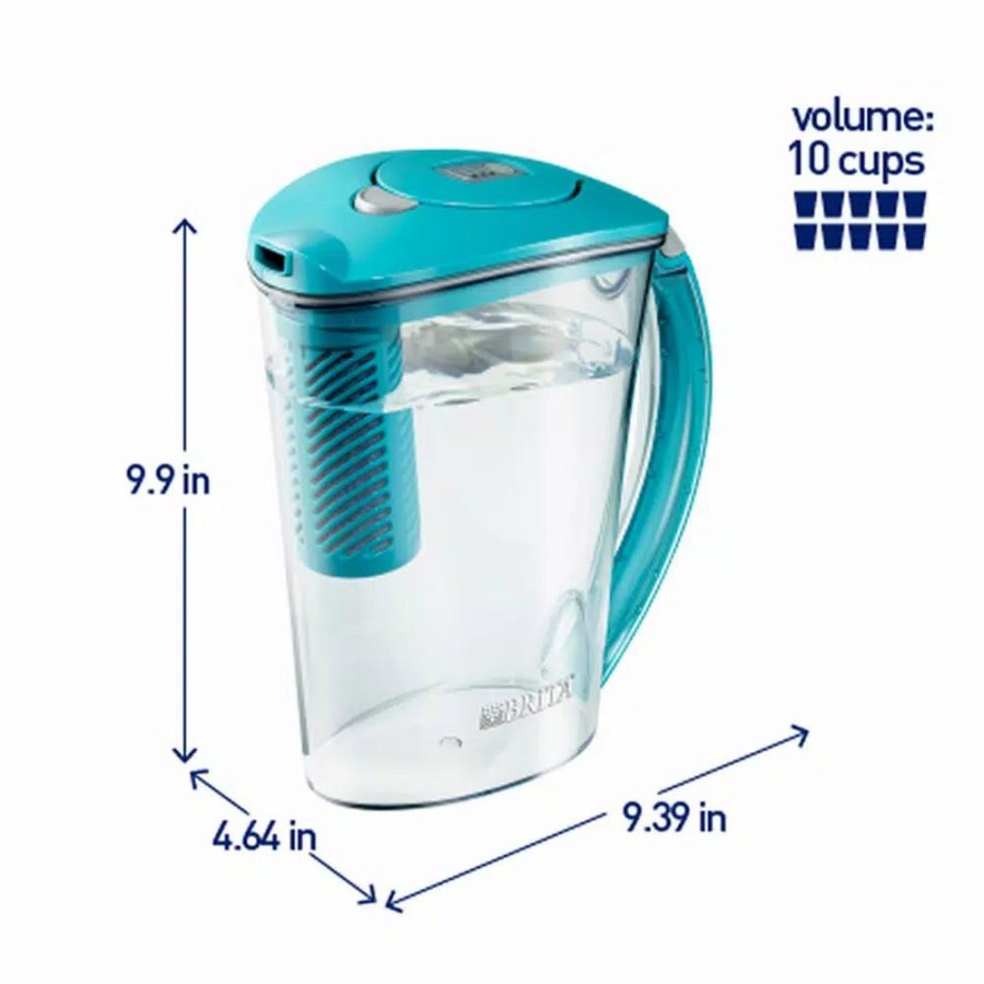 Water Filters * | Water Filter Pitchers Brita Stream Rapids 10-Cup Filter As You Pour Water Pitcher In Lake Blue With Water Filter, Bpa Free