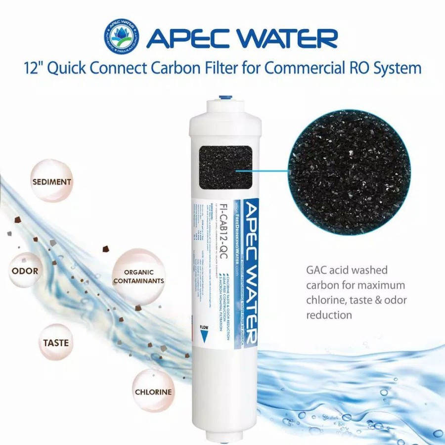 Water Filters * | Replacement Water Filters Apec Water Systems 12 In. Commercial Grade Inline Carbon Post-Filter With 3/8 In. Output For Light Commercial Reverse Osmosis System