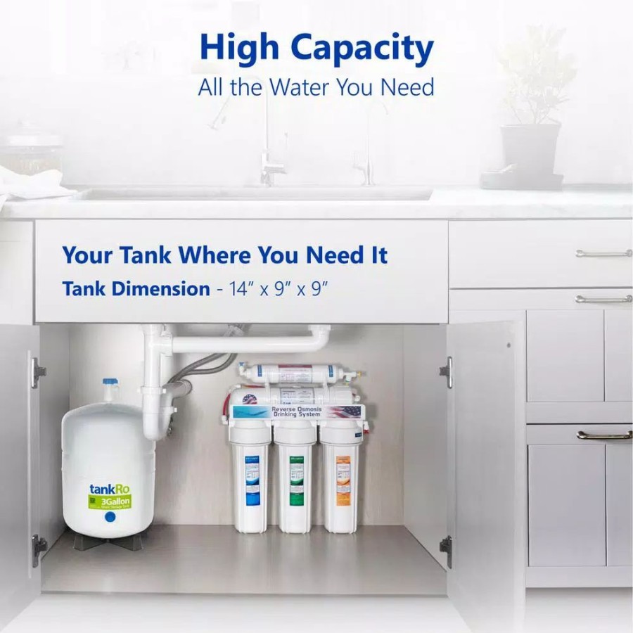 Water Filters * | Water Filter Parts Express Water Tankro Ro Water Filtration System Expansion Tank 3 Gallon Water Capacity Reverse Osmosis Storage Pressure Tank