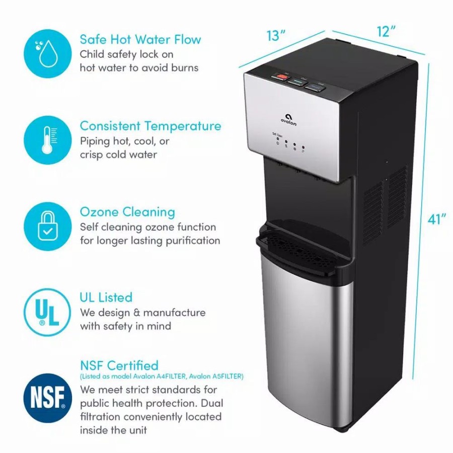 Water Filters * | Water Dispensers Avalon Self-Cleaning Bottleless Water Cooler Water Dispenser 3 Temperature Settings, Nsf/Ul/Energy Star Approved