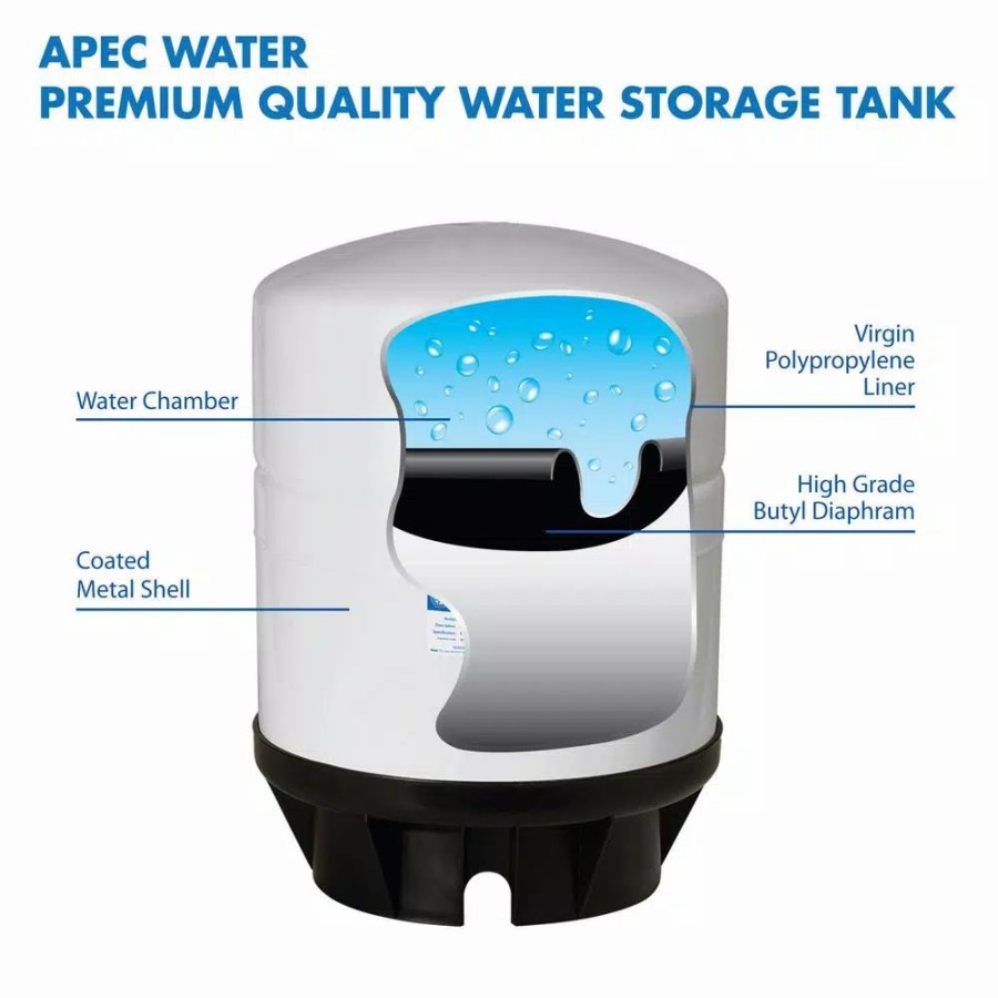 Water Filters * | Water Filter Parts Apec Water Systems 14 Gal. High-Volume Pressurized Reverse Osmosis Water Storage Tank