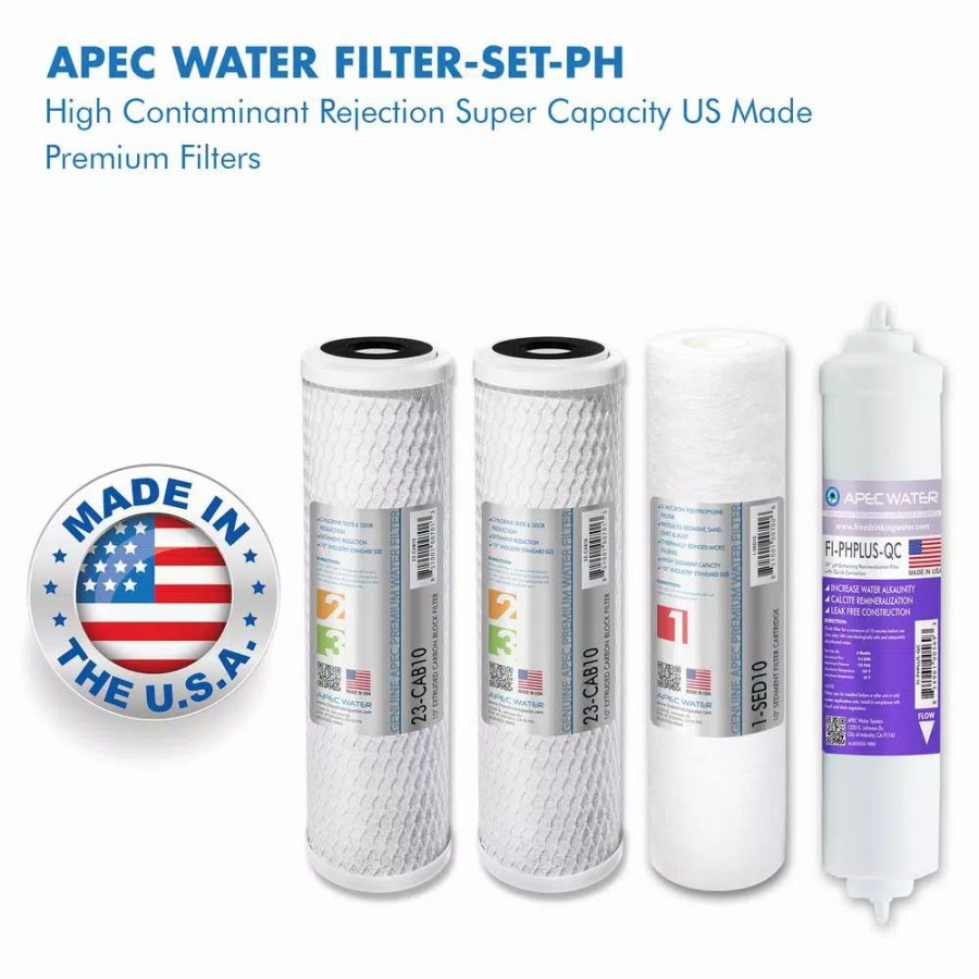Water Filters * | Replacement Water Filters Apec Water Systems Ultimate 10 In. Super Capacity Replacement Pre-Filter Set For 90 Gpd Ph+ Reverse Osmosis Systems