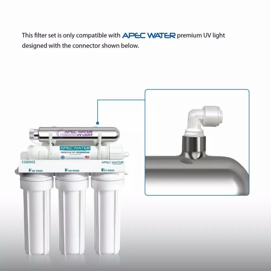 Water Filters * | Water Filtration Systems Apec Water Systems Essence Under Sink System Roes-Uv75-Ss Replacement Water Filter Cartridge Complete Filter Set Stage 1-6