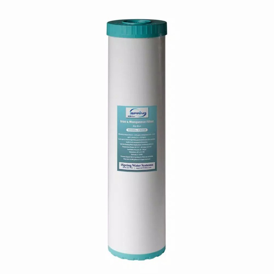 Water Filters * | Replacement Water Filters Ispring 123 Filter Iron Manganese Reducing Replacement Water Filter, High Capacity 4.5 In. X 20 In. Big Blue