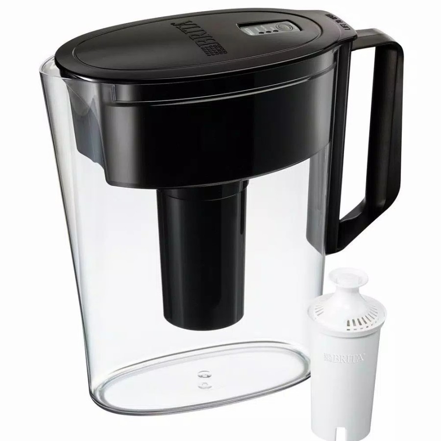 Water Filters * | Water Filter Pitchers Brita Soho 5-Cup Small Water Filter Pitcher In Black, Bpa Free