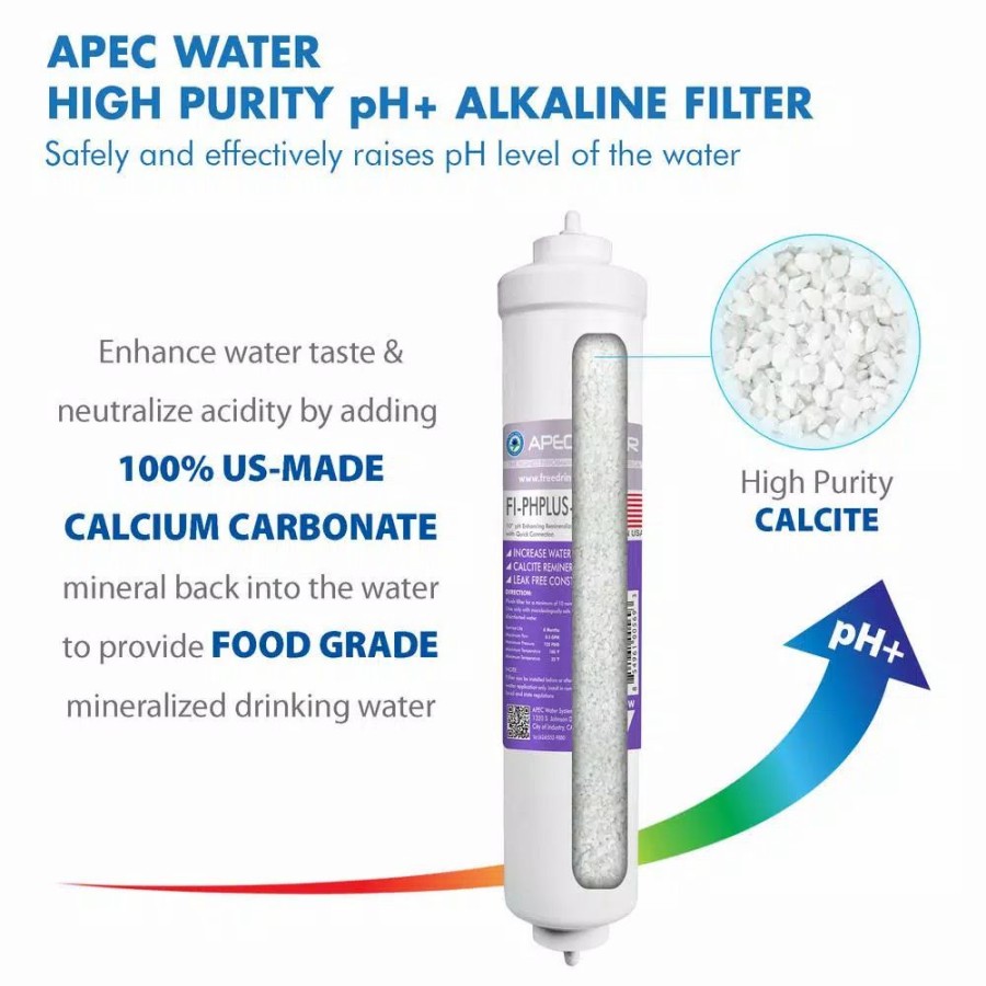 Water Filters * | Replacement Water Filters Apec Water Systems Ultimate 10 In. Calcium Carbonate Alkaline Filter With 1/4 In. Quick Connect