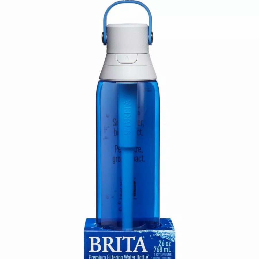 Water Filters * | Water Filter Pitchers Brita Premium 26 Oz. Sapphire Filtering Water Bottle, Bpa Free