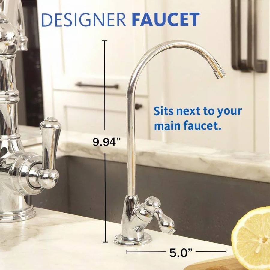 Water Filters * | Water Filtration Systems Aquasana Optimh2O Reverse Osmosis Claryum Under-Counter Water Filtration System With Chrome Finish Faucet