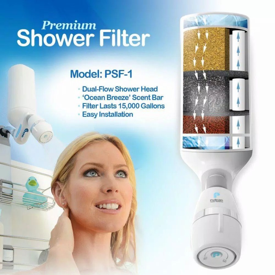 Water Filters * | Replacement Water Filters Pelican Water Replacement Filter For Psf-1 And Psf-1W 3 Stage Premium Shower Filter