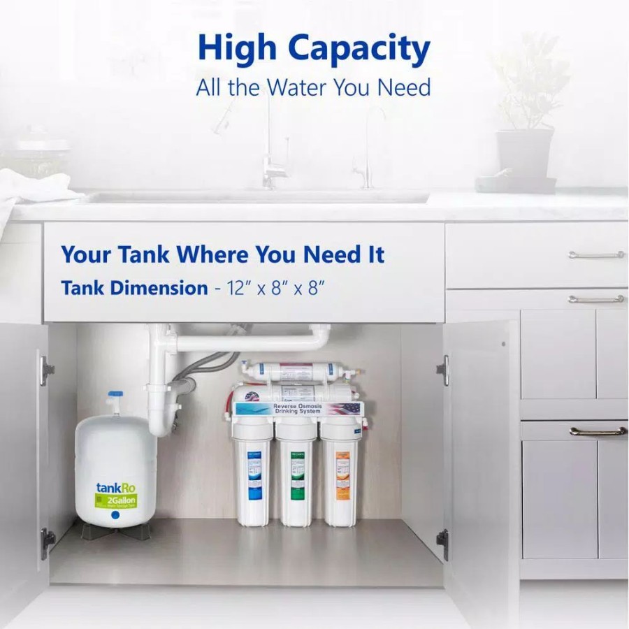 Water Filters * | Water Filter Parts Express Water Tankro Ro Water Filtration System Expansion Tank 2 Gallon Water Capacity Reverse Osmosis Storage Pressure Tank
